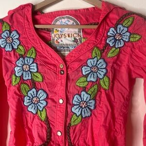 VTG Johnny Was - Joystick Embroidered Button Down